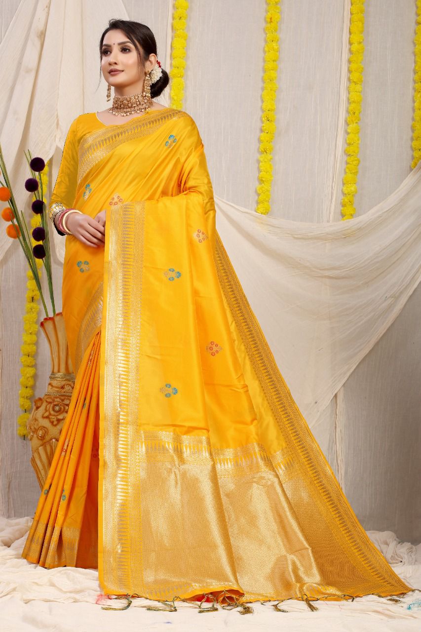 Taj Mahal Silk 4 Silk Gold Jari Party Wear Sarees Catalog